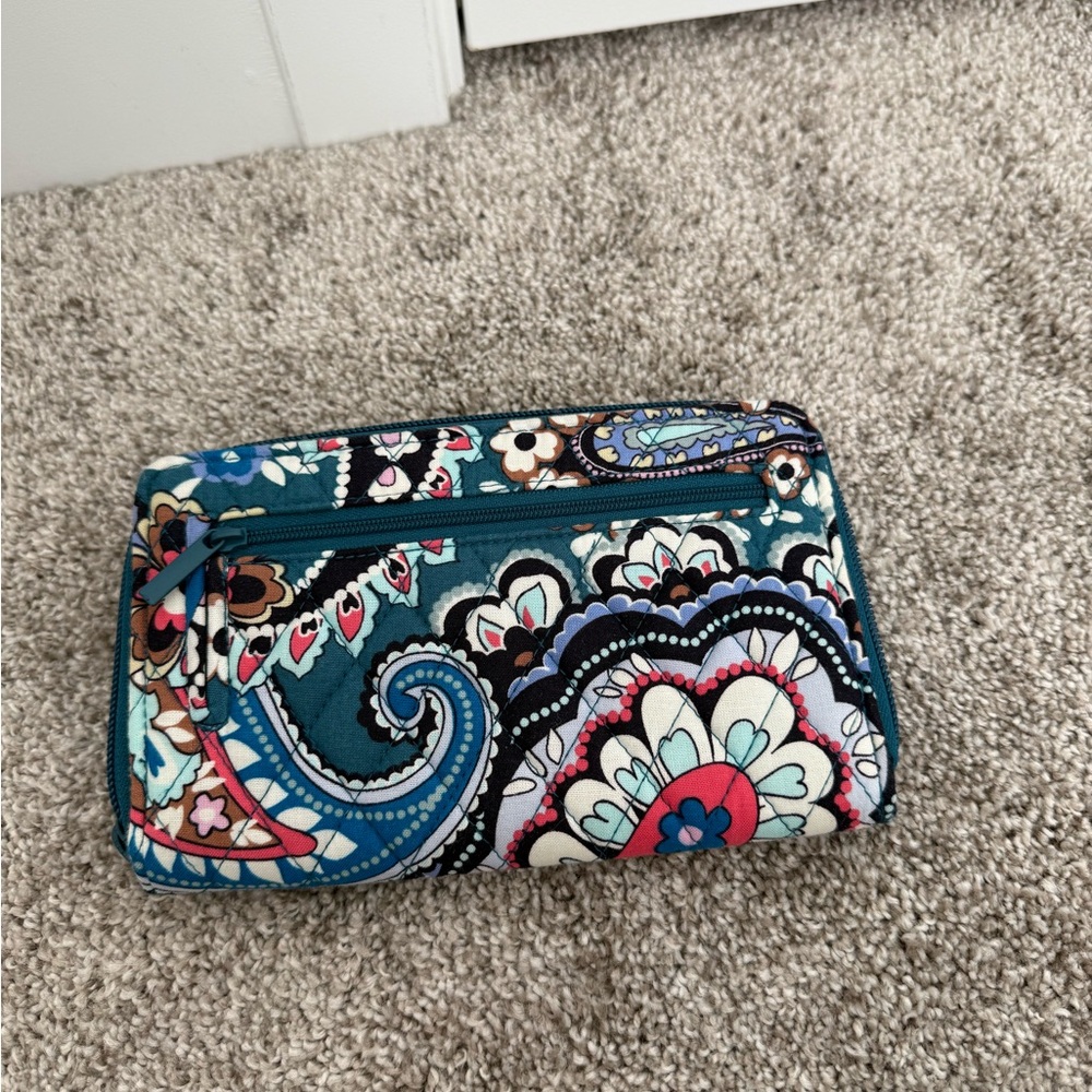 Vera Bradley Women's Floral Wallet - Teal and Pink - Picture 4 of 6